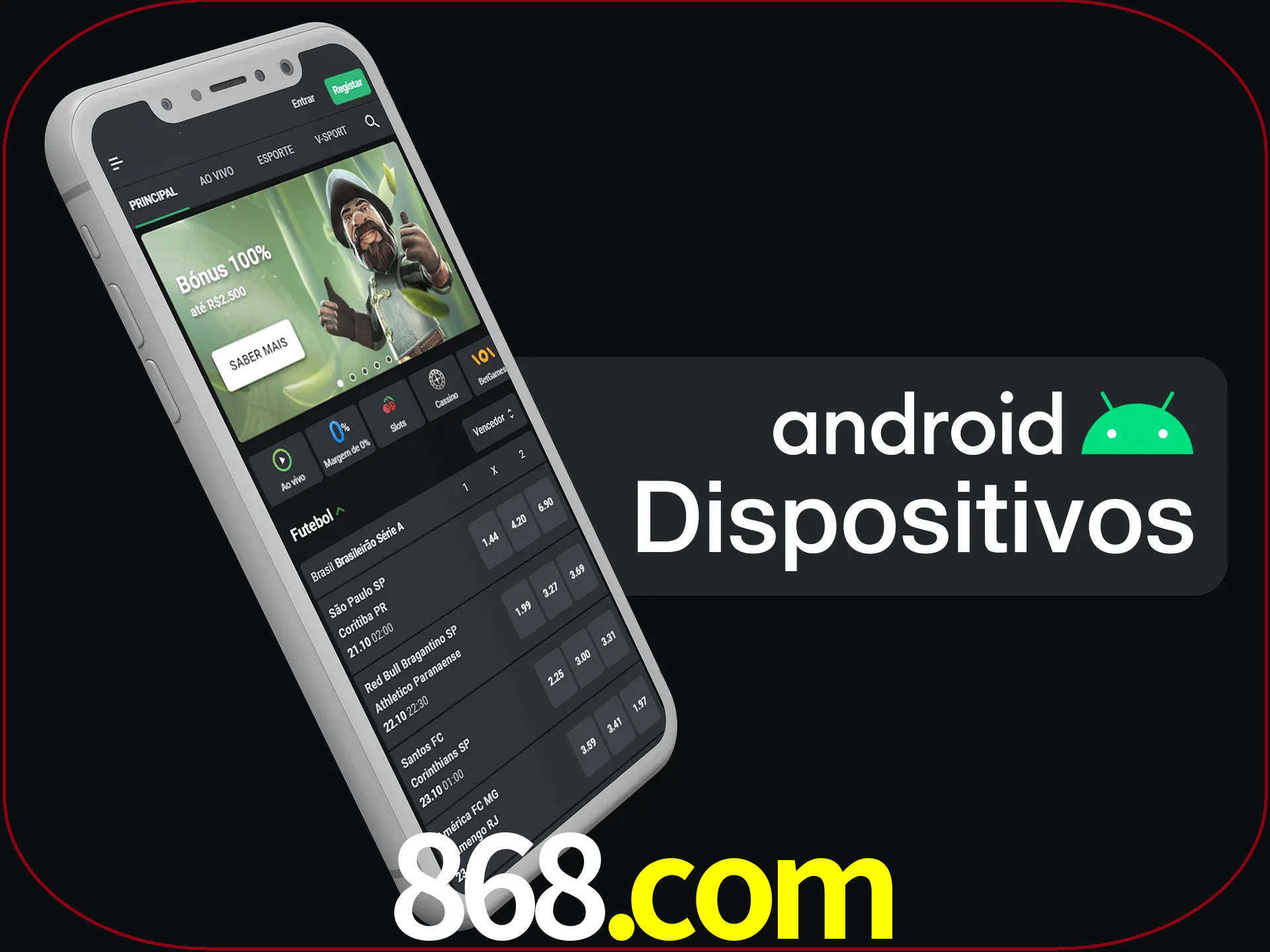 O aplicativo suporta a maioria de todos os dispositivos Android.