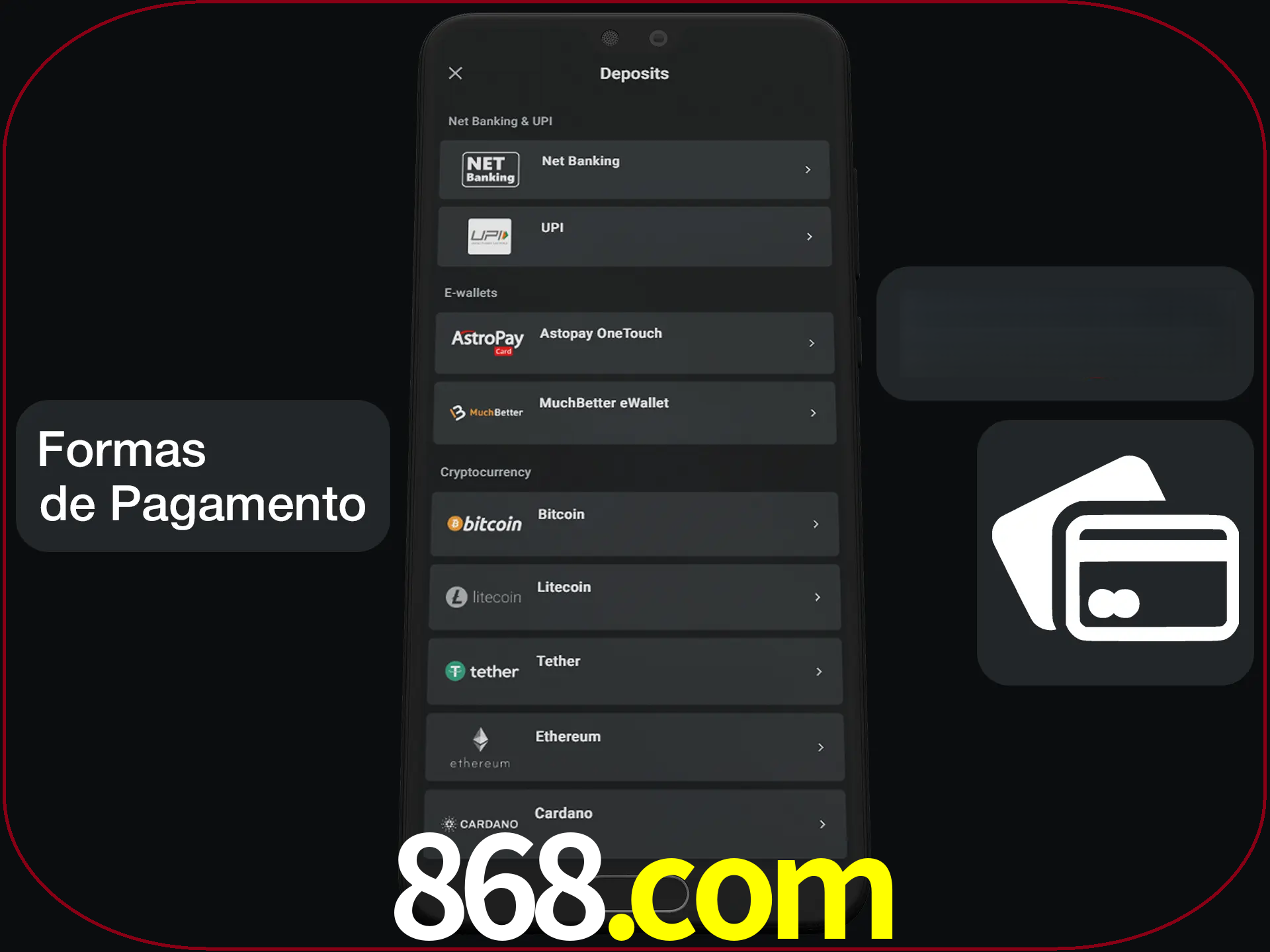 Escolha a forma de pagamento de sua preferência.