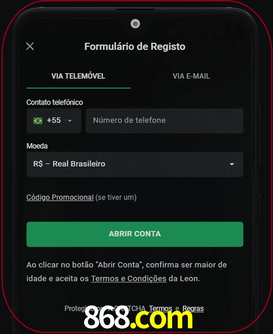 Abra o aplicativo e inicie o processo de registro.