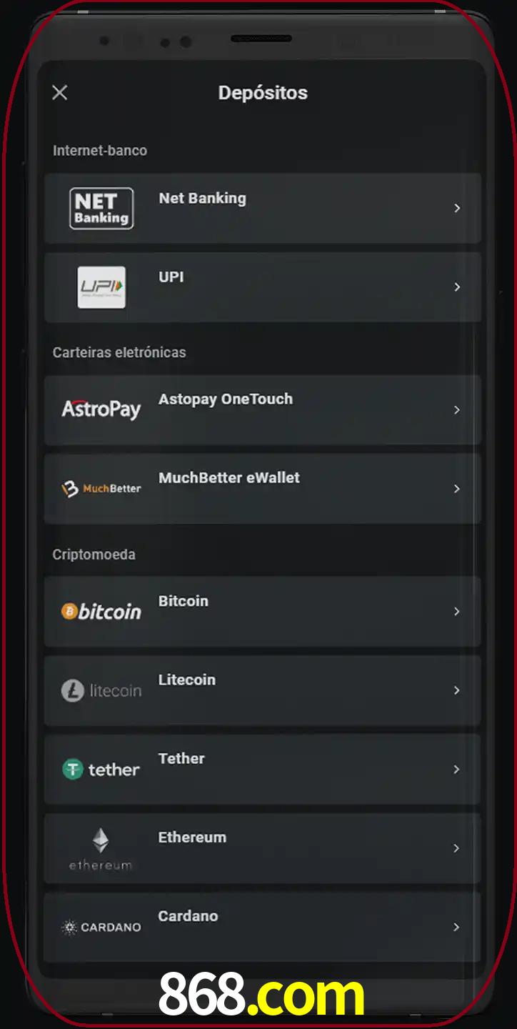Você pode usar métodos alternativos de depósito.