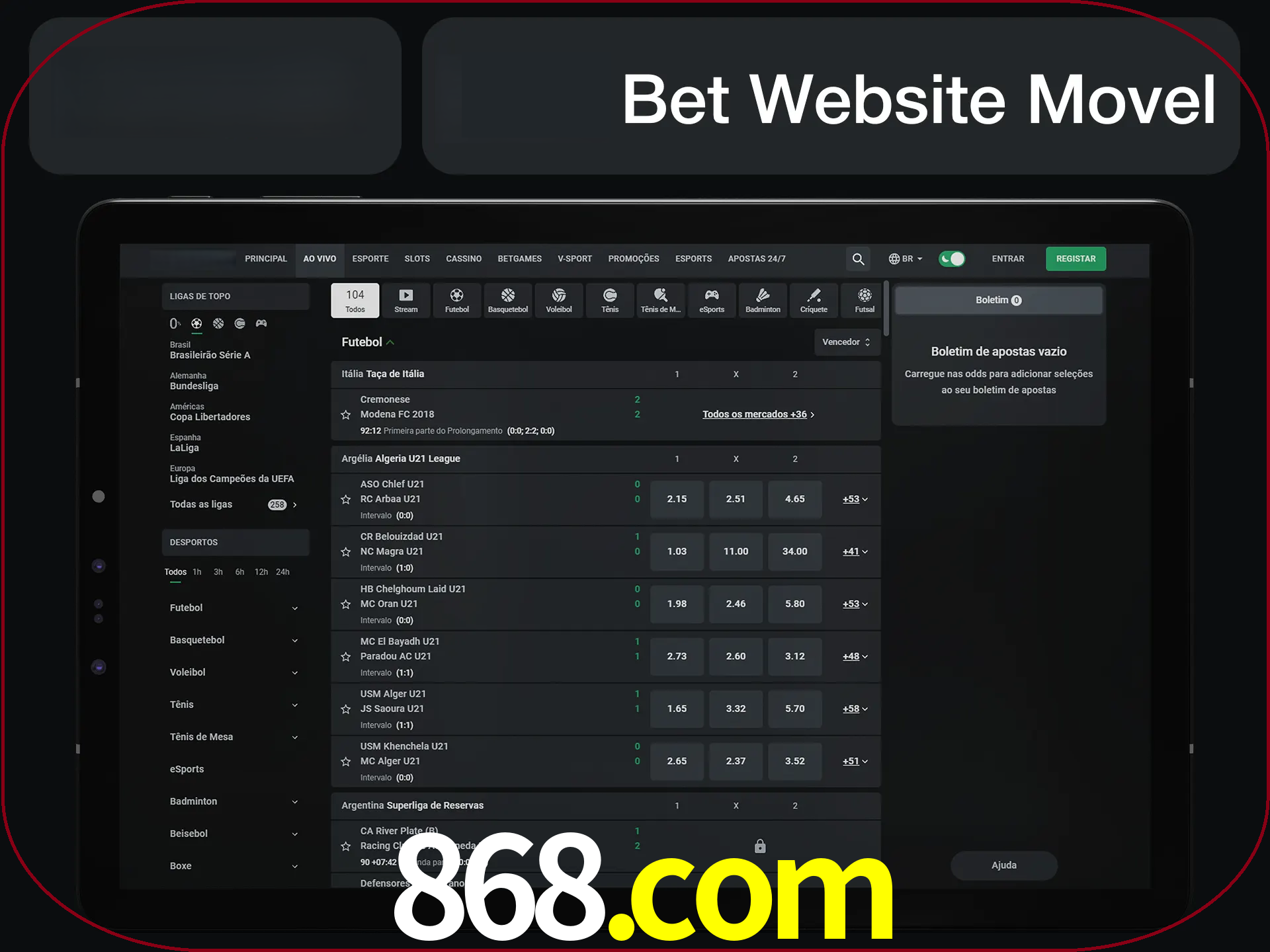 Use nosso website em qualquer dispositivo.