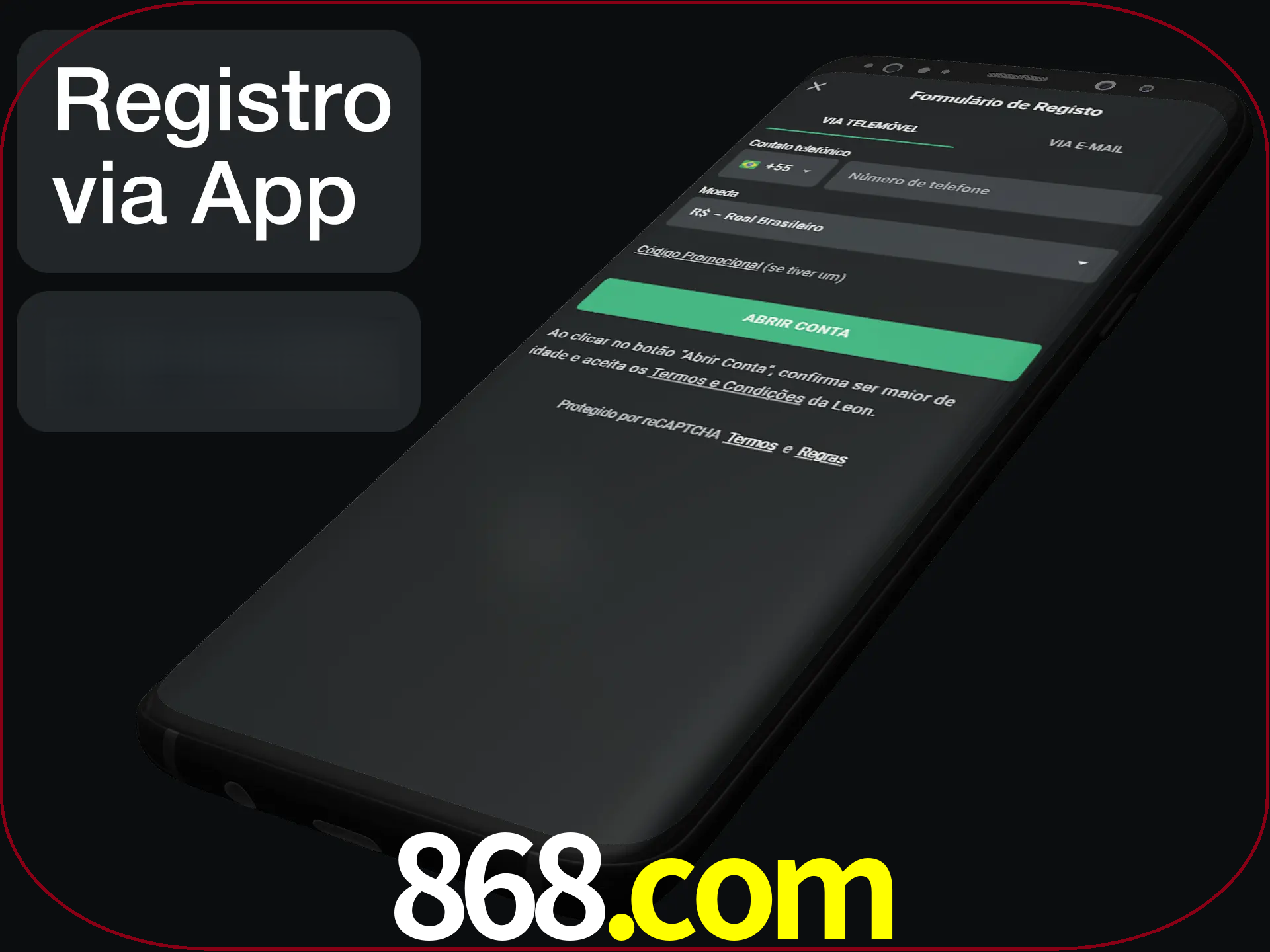 Registre-se quiclly em LeonBet usando o aplicativo.
